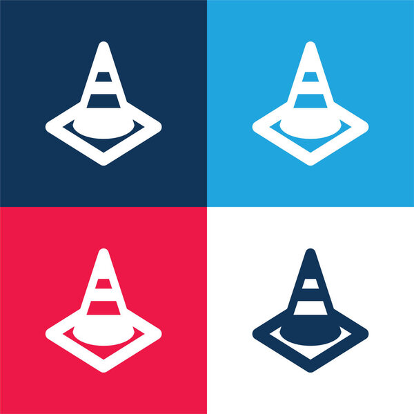 Blocking Road синий и красный четыре цвета минимальный набор значков