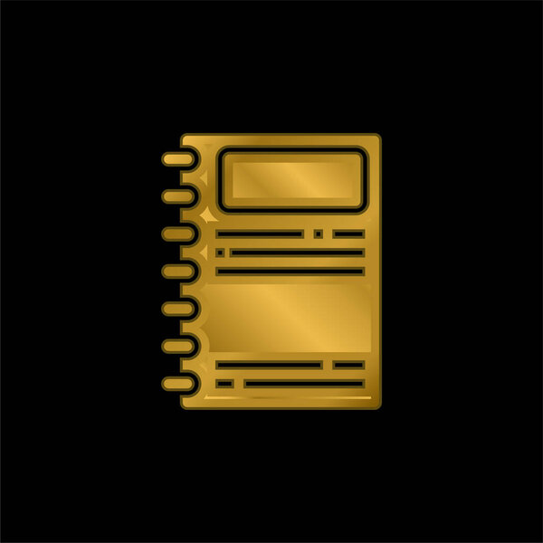 Повестка дня позолоченная металлическая икона или вектор логотипа