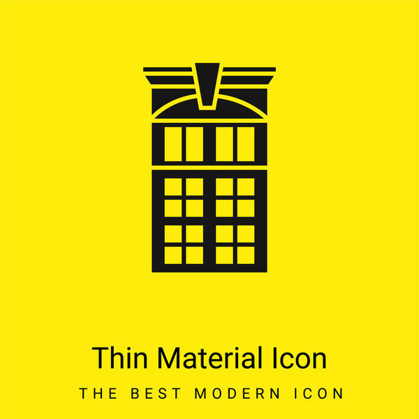 Большая роскошная входная дверь Архитектурная деталь минимальная ярко-желтая иконка материала