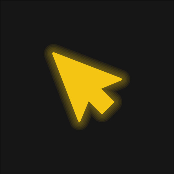 Arrow Pointer yellow glowing neon icon