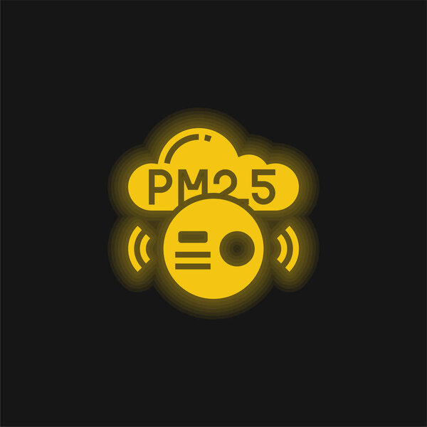 Air Pollution yellow glowing neon icon