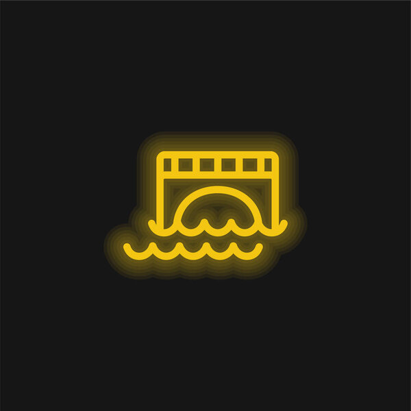 Желтый светящийся неоновый значок