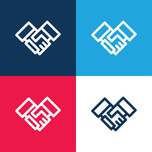 Договор синий и красный четыре цвета минимальный набор значков