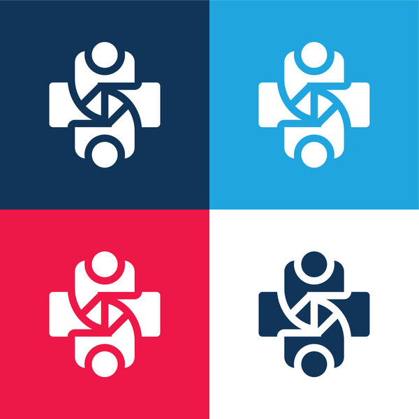 Agreement blue and red four color minimal icon set
