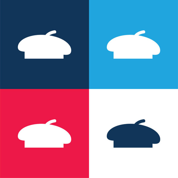 Beret Black Shape синий и красный четыре цвета минимальный набор значков