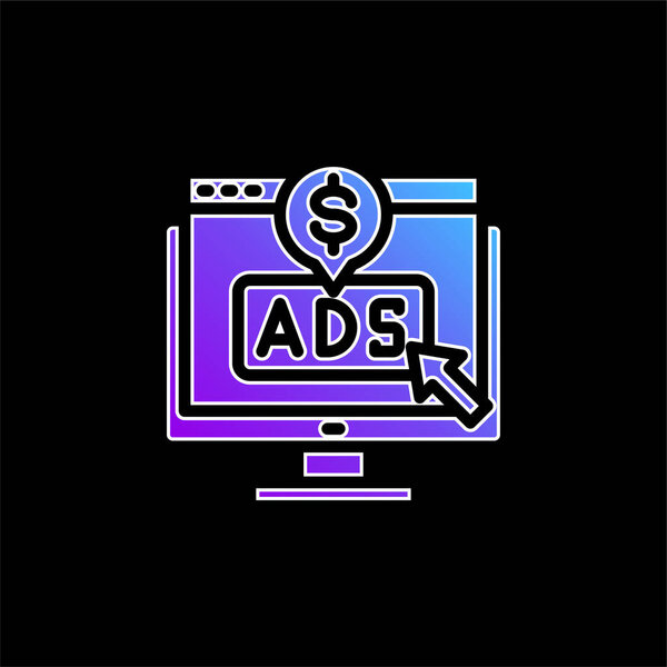 Advertising blue gradient vector icon