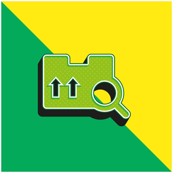 Коробка Зеленый и желтый современный 3d векторный логотип