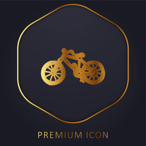 Логотип или иконка золотой линии велосипеда