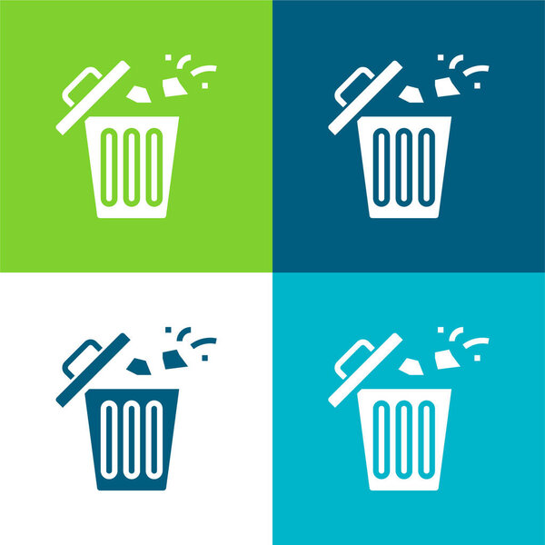 Bin Flat четыре цвета минимальный набор значков