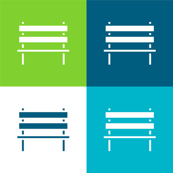 Bench Flat four color minimal icon set