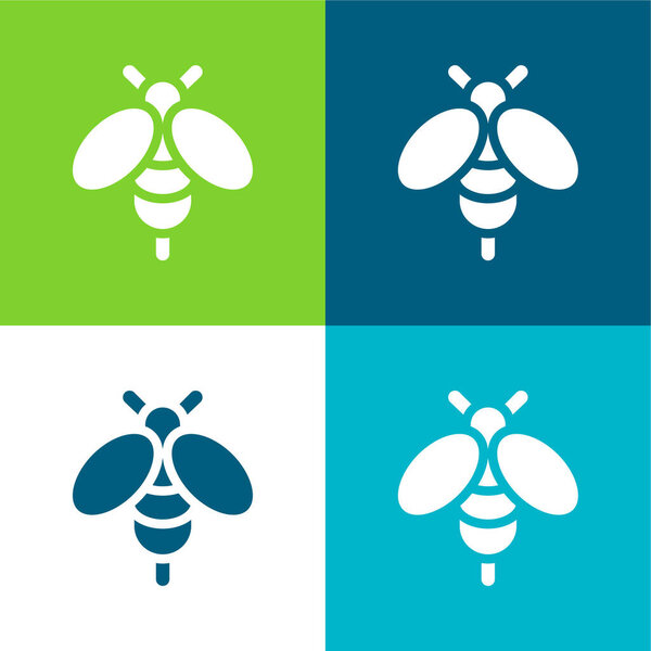 Bee Flat four color minimal icon set