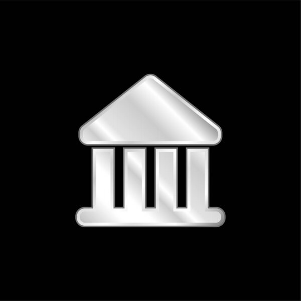 Серебряный металлический значок здания банка