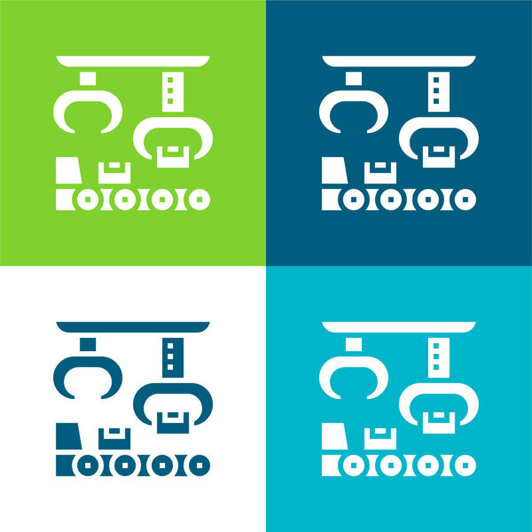 Assembly Flat four color minimal icon set