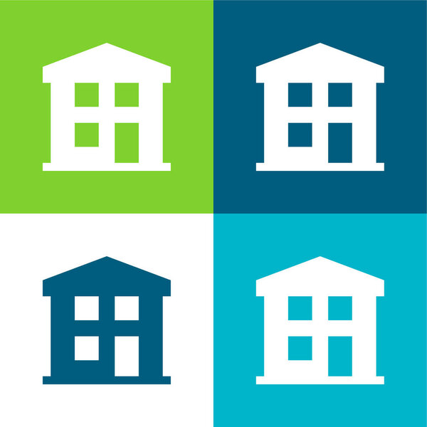 Плоский четырехцветный минимальный набор иконок