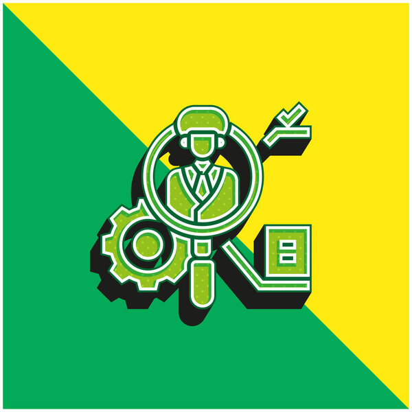 Applicant Green and yellow modern 3d vector icon logo