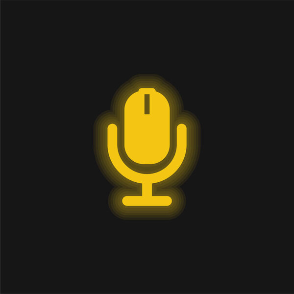 Радио жёлтый светящийся неоновый значок