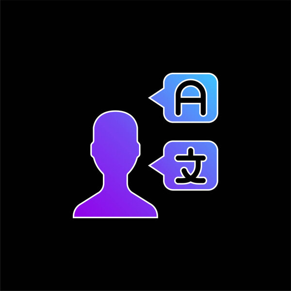 Bilingual blue gradient vector icon