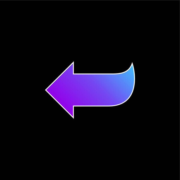 Arrow Shape Pointing To Left blue gradient vector icon