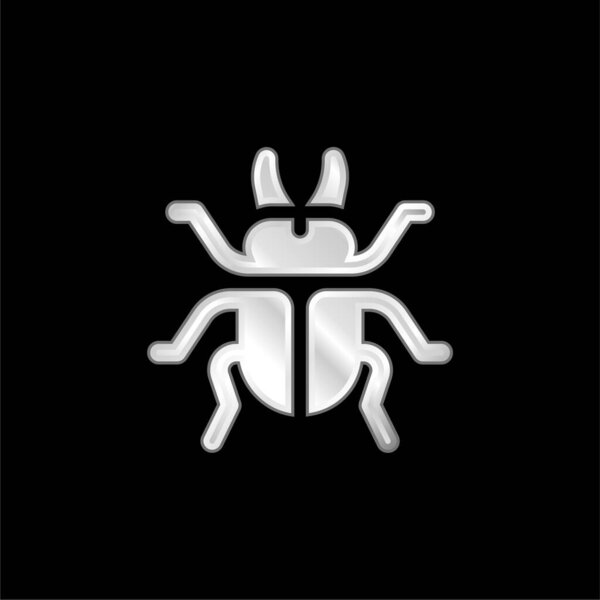 Beetle silver plated metallic icon