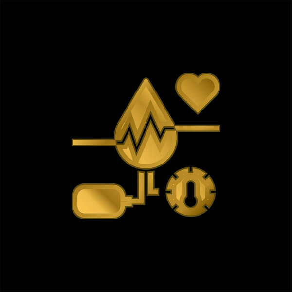 Blood gold plated metalic icon or logo vector