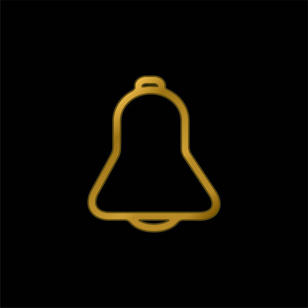 Bell Outline Interface Symbol gold plated metalic icon or logo vector