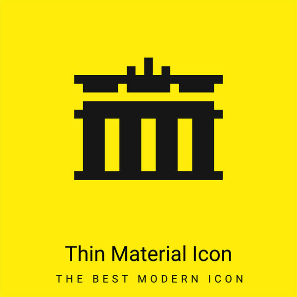 Brandenburg Gate minimal bright yellow material icon