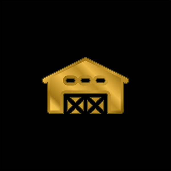 Позолоченная икона коровника или вектор логотипа