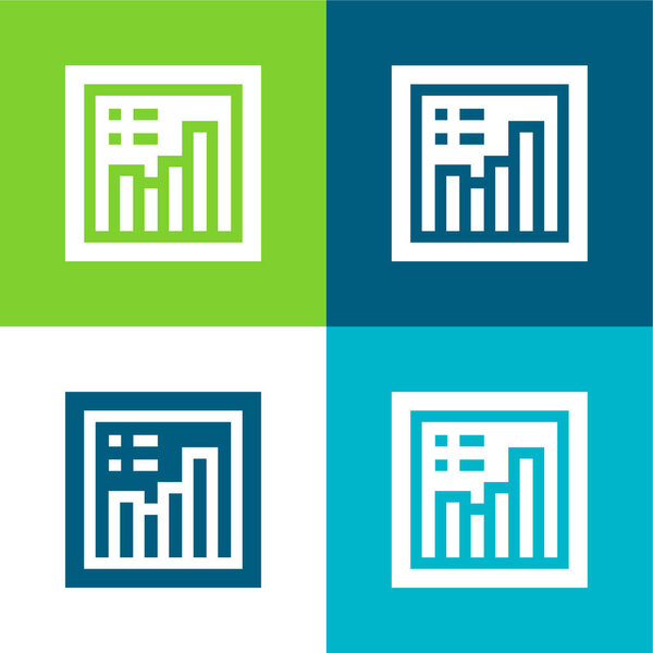 Бар Chart Flat с минимальным набором значков четырех цветов