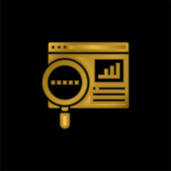 Аналитика позолоченная икона или вектор логотипа
