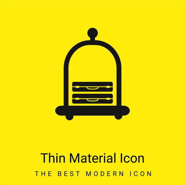 Багаж на элегантной платформе отеля корзина минимальный ярко-желтый материал значок