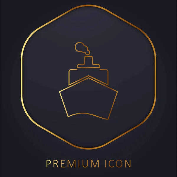 Boot Van Voren Bekijk Gouden Lijn Premium Logo Pictogram — Stockvector