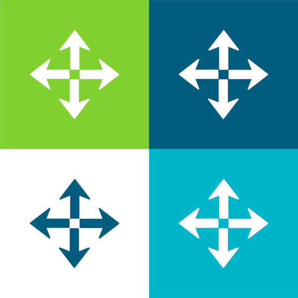 Arrow Spread Symbol Flat four color minimal icon set