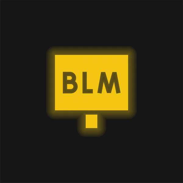 Blm Geel Gloeiend Neon Pictogram — Stockvector