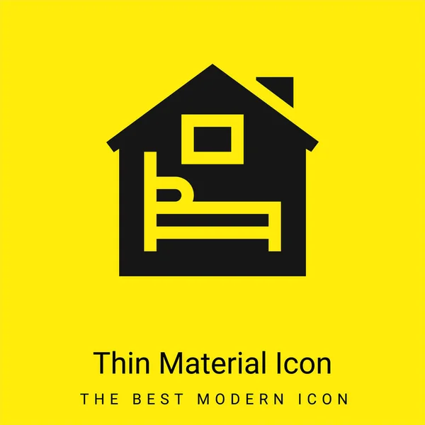 Accommodatie Minimale Helder Geel Materiaal Icoon — Stockvector