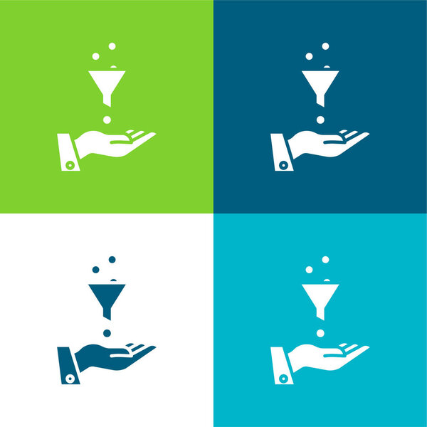 Ads Flat four color minimal icon set