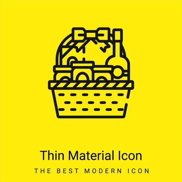 Basket Minimal Bright Yellow Material Icon — Stock Vector