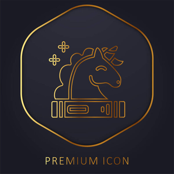 Книга золотая линия премиум логотип или значок