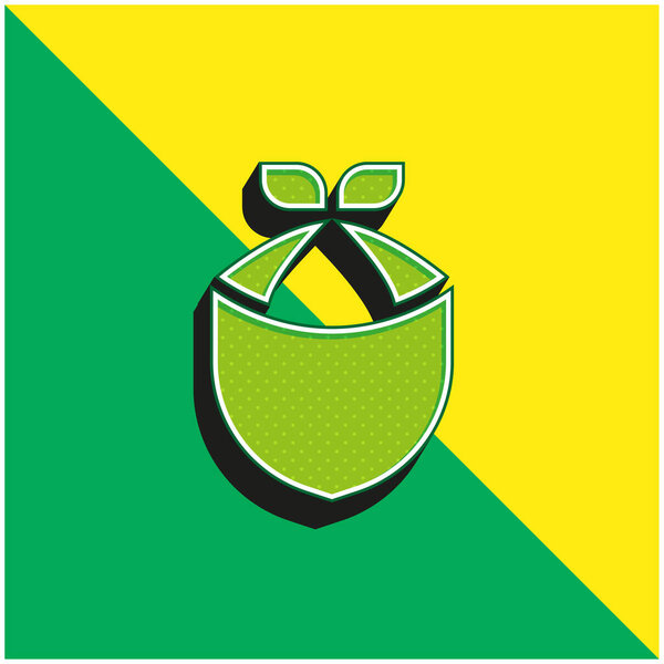 Bandana Green and yellow modern 3d vector icon logo