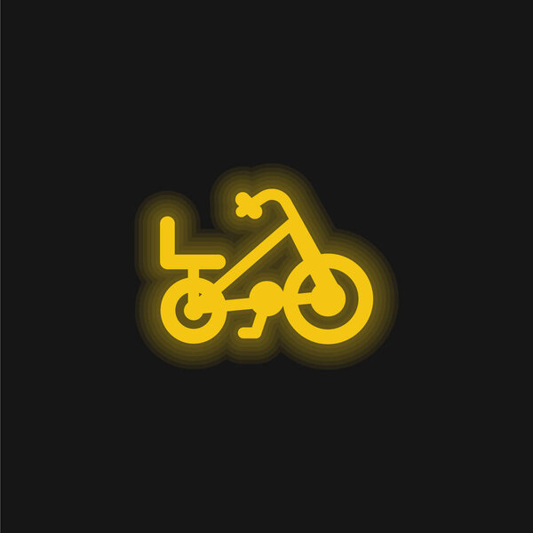 Желтый светящийся значок велосипеда