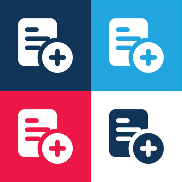 Добавить синий и красный четыре цвета минимальный набор значков