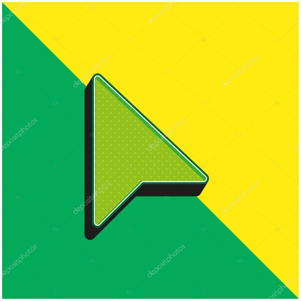 Arrow Green and yellow modern 3d vector icon logo