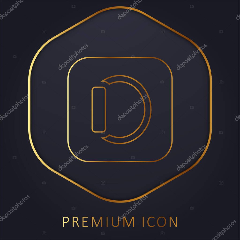 Apple golden line premium logo or icon