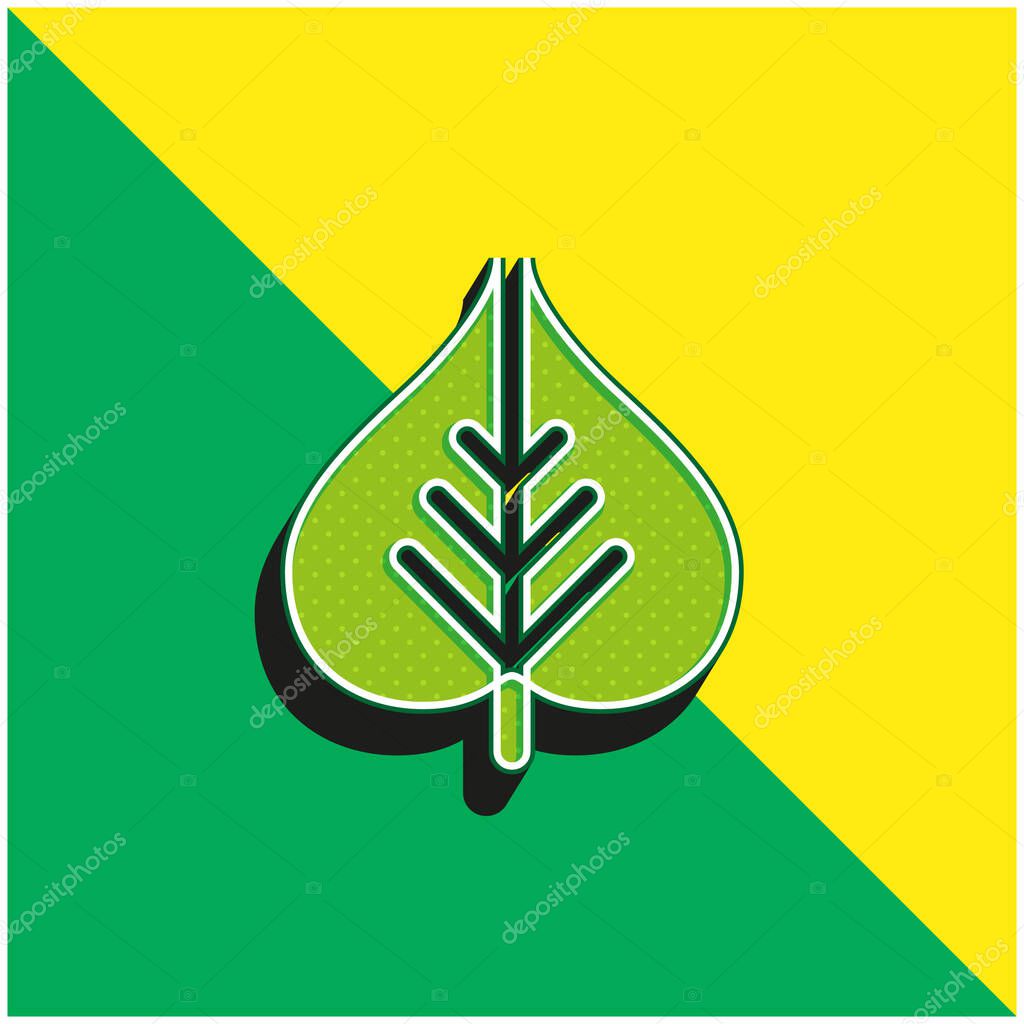 Bodhi Leaf Green and yellow modern 3d vector icon logo