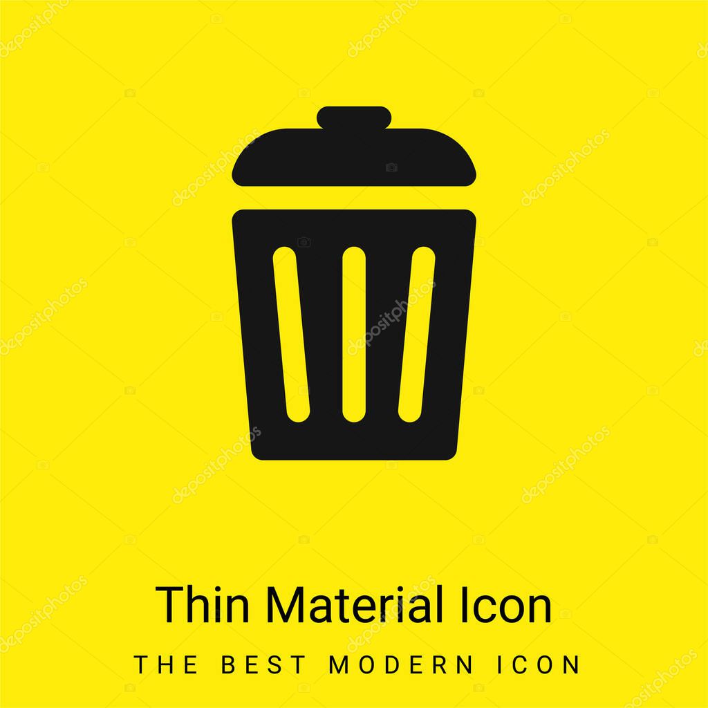 Bin minimal bright yellow material icon