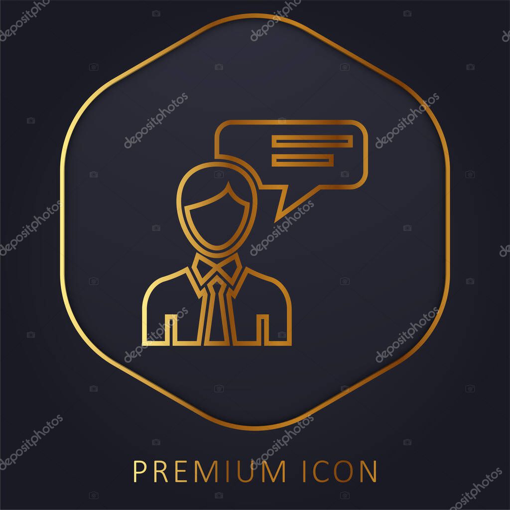 Agent golden line premium logo or icon