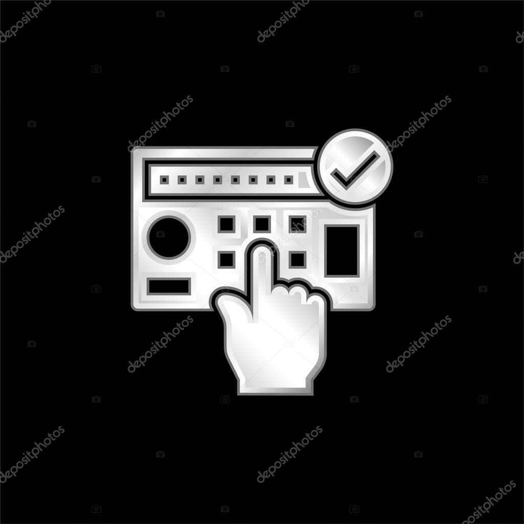Alarm System silver plated metallic icon