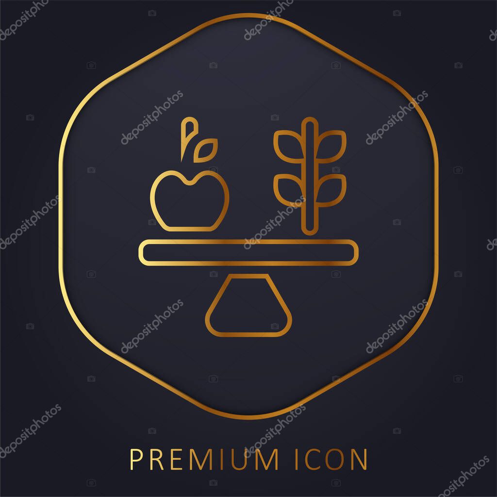 Balance golden line premium logo or icon