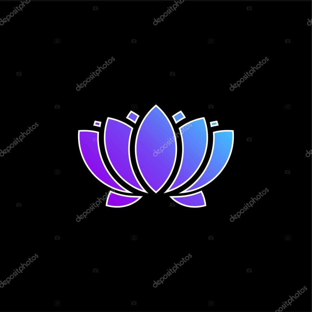 Aquatic Flower blue gradient vector icon