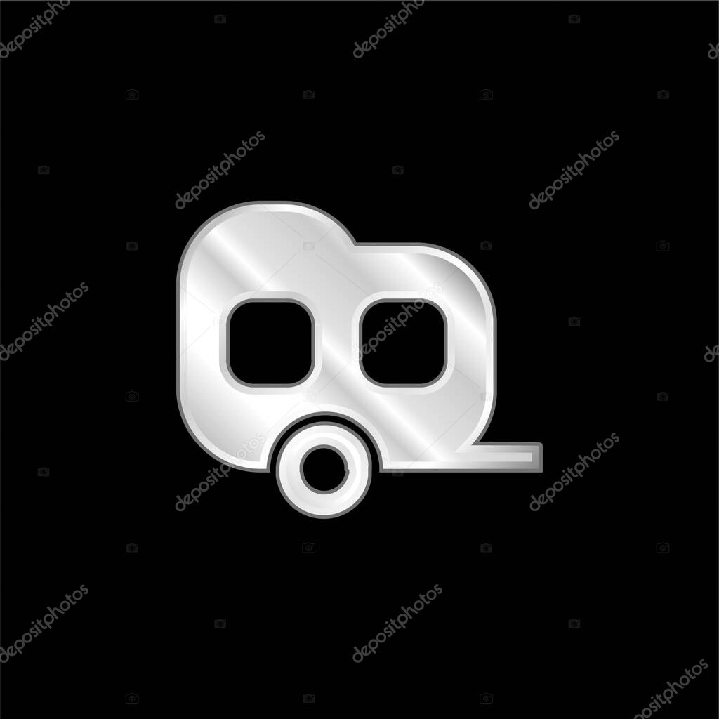 Black Two Window Carriage silver plated metallic icon