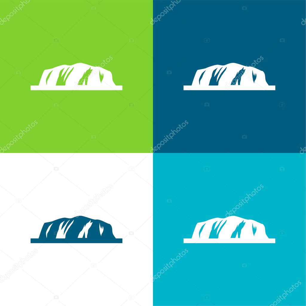Ayers Rock Flat four color minimal icon set